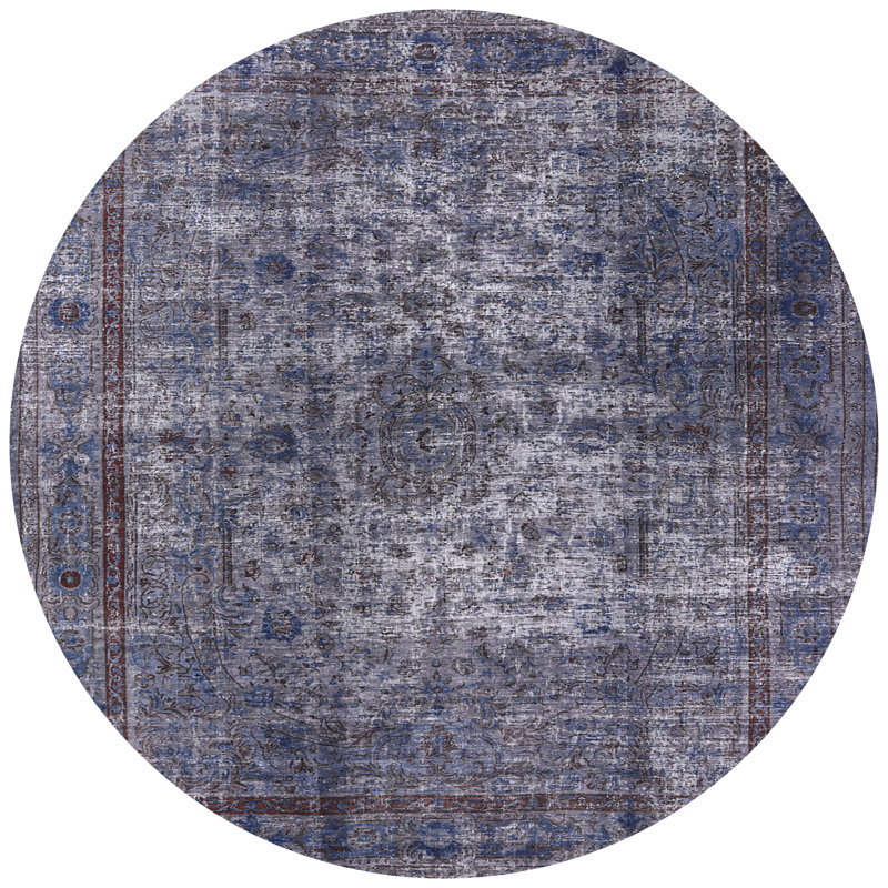 Tapis oriental bleu foncé Romel, Rond 3 pi