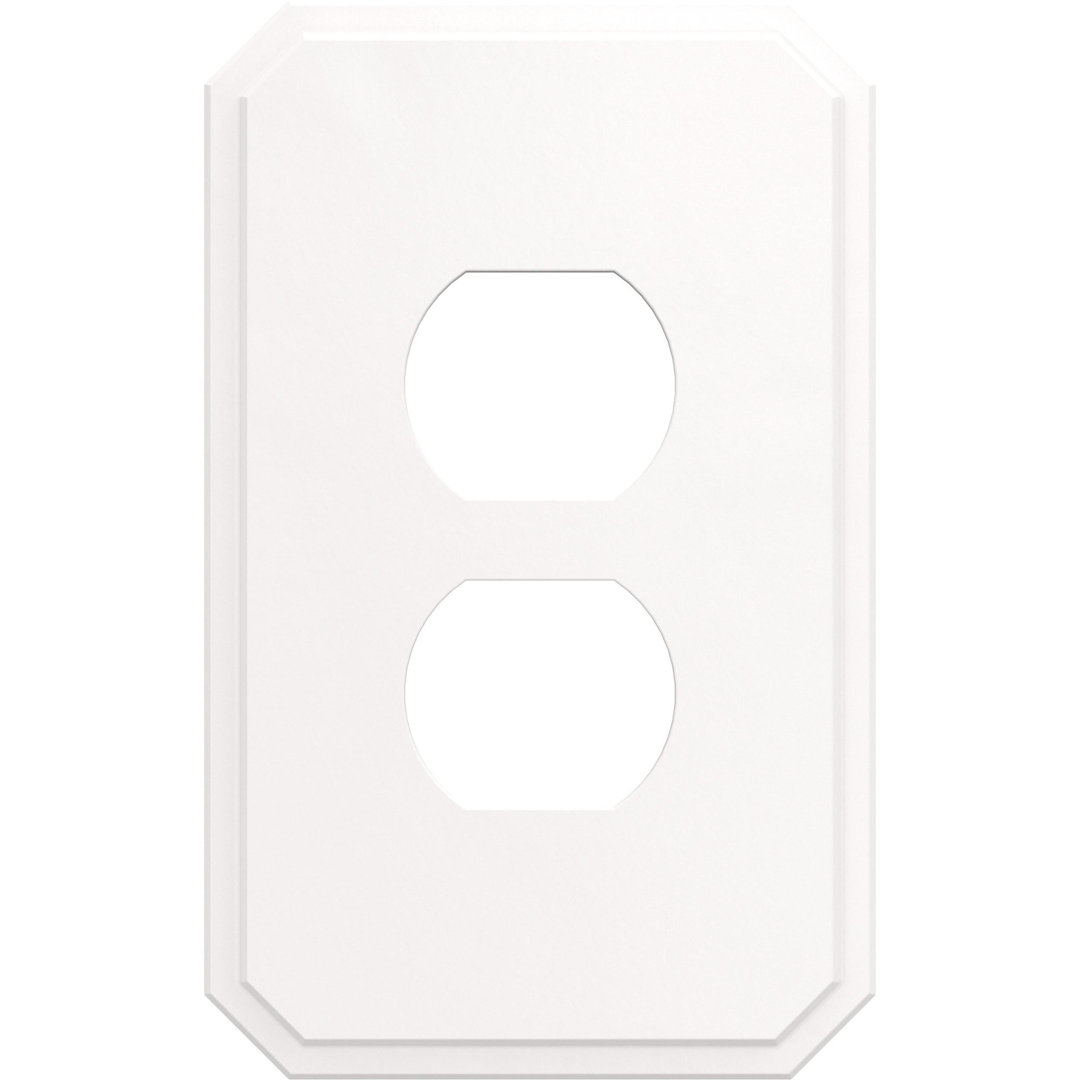 Franklin Brass Stepped Geometric 1-Gang Duplex/Outlet Cover Wall Plate (Set of 3) Franklin Brass 
