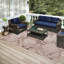 Tapis brun tissé à la machine Ancier-700816906