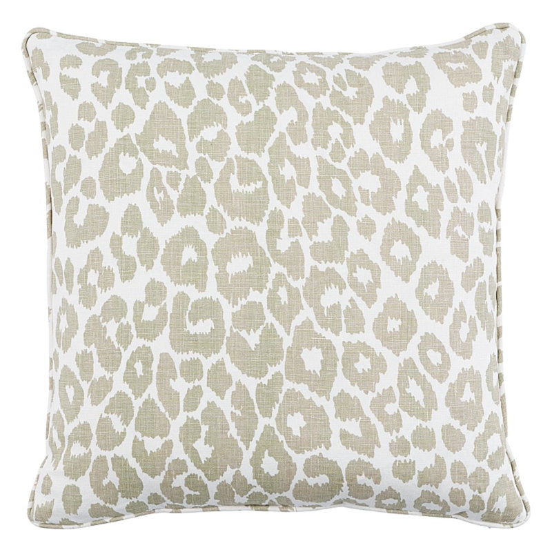 Iconic Leopard Pillow, 18" x 18", Linen