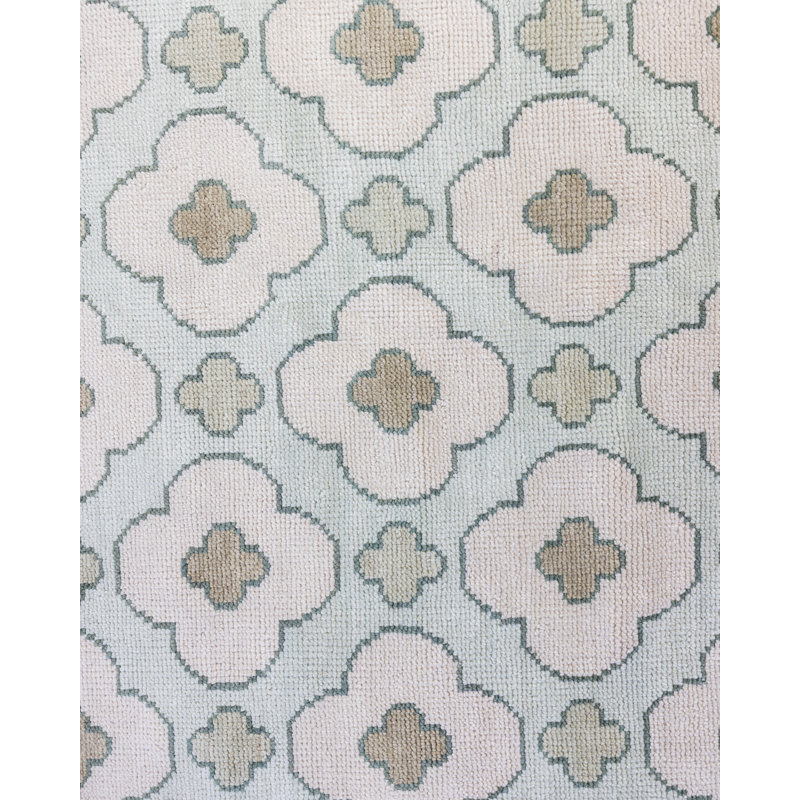 Hand Knotted Wool Floral Area Rug, Square 12'