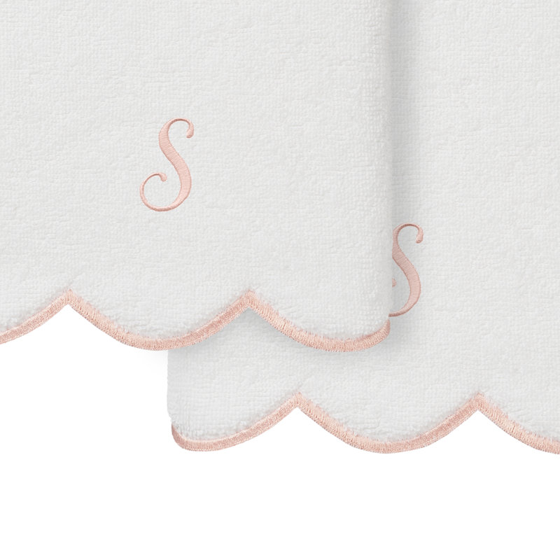  Ensemble de serviettes 100% coton turque ADORNIA, Ensemble de 2 essuie-mains, Blanc / Rose, S