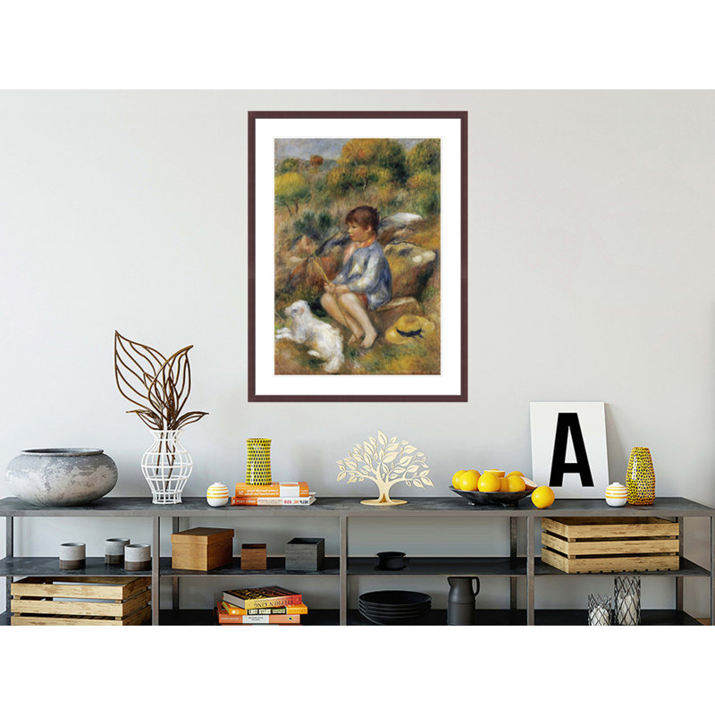«Young Boy By a Brook» par Pierre-Auguste Renoir, impression giclée encadrée, H 41,5 po x l 31,33 po