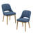 19.5" Seat Height Modern Fabric Upholstered Open Back Dining Chairs with Solid Wood Legs-1566058299