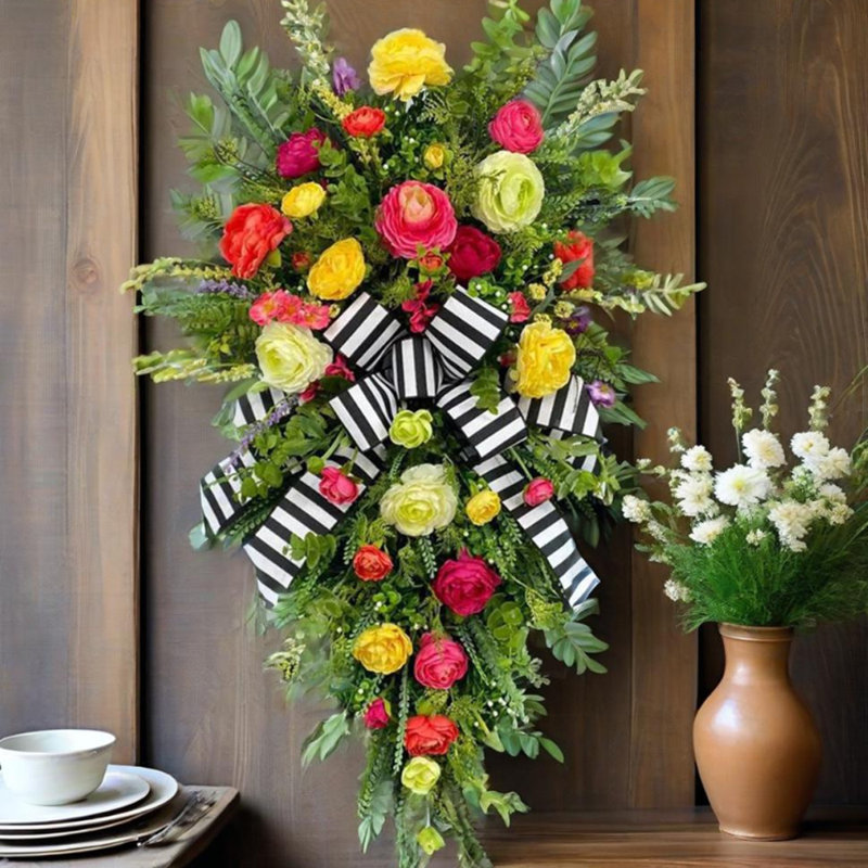Couronne de printemps pour porte d'entrée