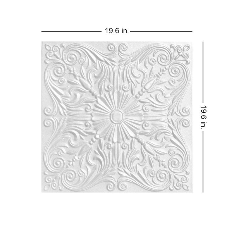 Spanish 1.6 ft. X 1.6 ft. Glue-up Polystyrene Ceiling Tile