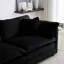 Fauteuil d'appoint avec repose-pieds - Revêtement en chenille noir, bois massif, espace de détente pour le salon