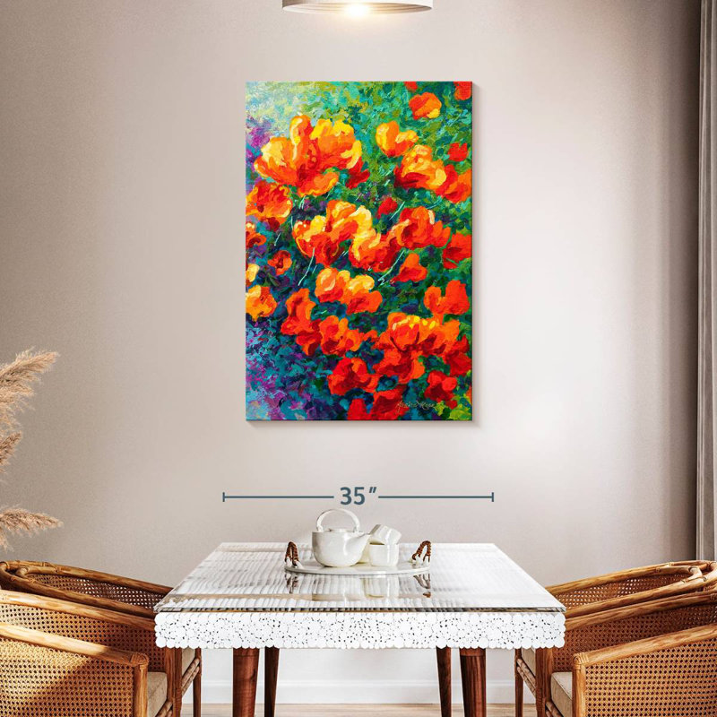 Coquelicots Harnek, Californie, orange, H 45 po x l 30 po