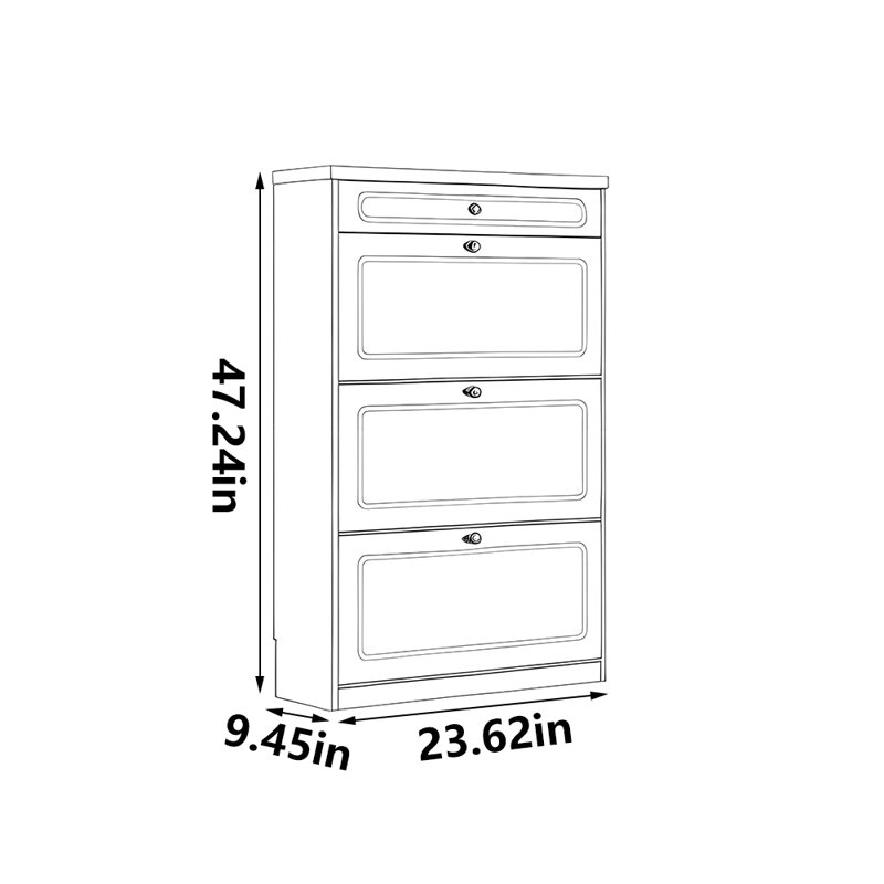 Fashionable home storage shoe cabinet, 47.24" H x 23.62" W x 9.45" D