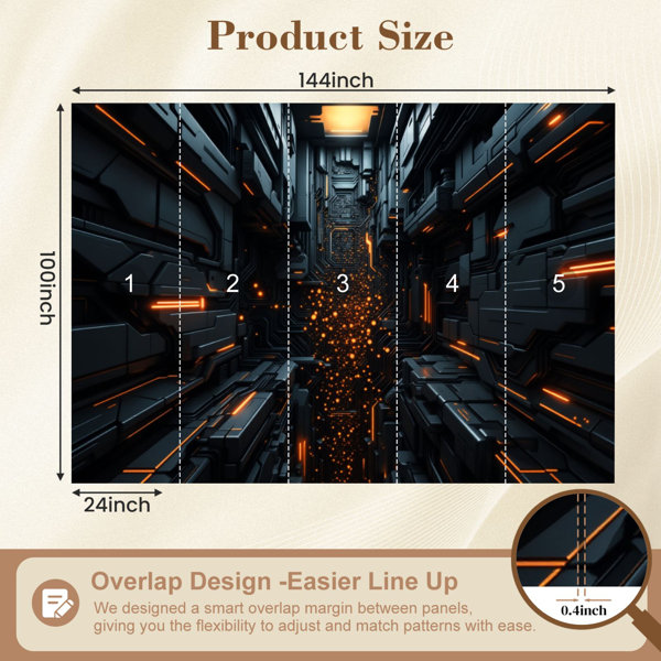 Red Barrel Studio Futuristic Peel and Stick Wallpaper Futuristic Cyber ...
