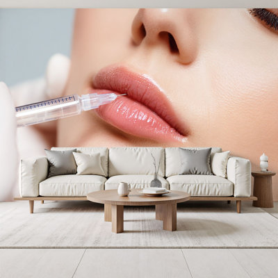 Peel and Stick Wallpaper botox woman spa facial syringe body Wall Murals 69"H x 96"W Removable PVC Wall Paper Self-Adhesive Wall Paintings Art Decor for Bedroom Living Room
