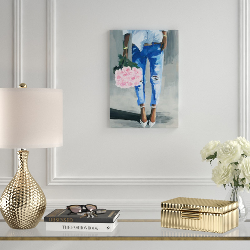 «Me and My Bouquet», reproduction d'impression, H 54 po x l 36 po, Toile tendue