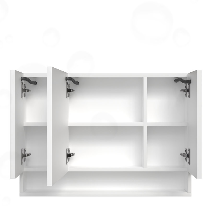 Armoire de salle de bain moderne à DEL avec rangement à plusieurs niveaux