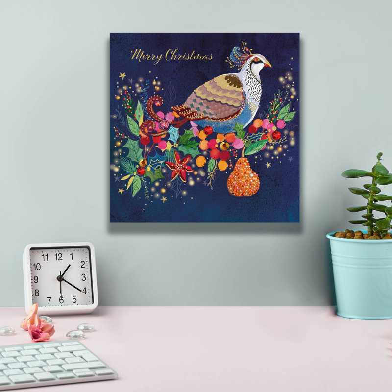  «Colorful Partridge» par Elle Media Group, art mural sur toile, 12 po x 12 po, H 12 po x l 12 po