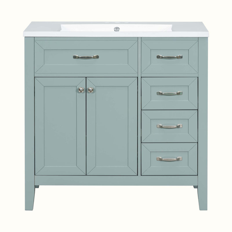 Ensemble de meuble-lavabo simple 35,98 po avec plateau en bois manufacturé Ranyla