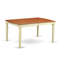 Ensemble de meubles de salle à manger 7 pièces comprenant une table de cuisine rectangulaire avec rallonge papillon et 6 chaises de salle à manger, 42 po x 78 po, babeurre et cerise-1408343777-1439755863
