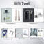 Remise de rangement extérieure noire en métal 8 pi x 6 pi, construction en acier galvanisé, évents perforés, portes coulissantes avec cadenas, remise en fer facile à assembler, porte et caractéristique-118640993-118640995