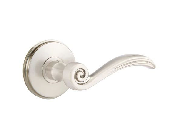 Mortaise intérieure Emtek avec rosette Watford et levier Elan, Oui, Nickel satiné