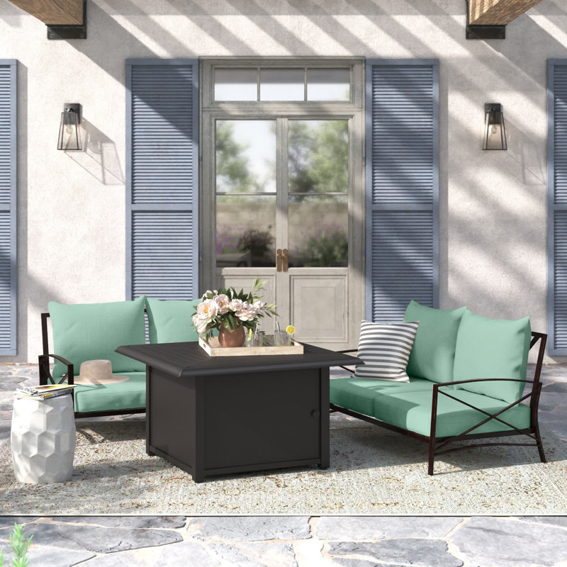 Murfee 4 - Person Patio Conversation Set with Cushions, Mist