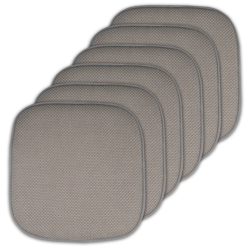 Honeycomb Non-Slip Indoor Chair Cushions, Silver, 6-Pack
