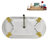 59" Streamline Clawfoot Tub,Tray,Drain, Clawfeet-101628972-102220279