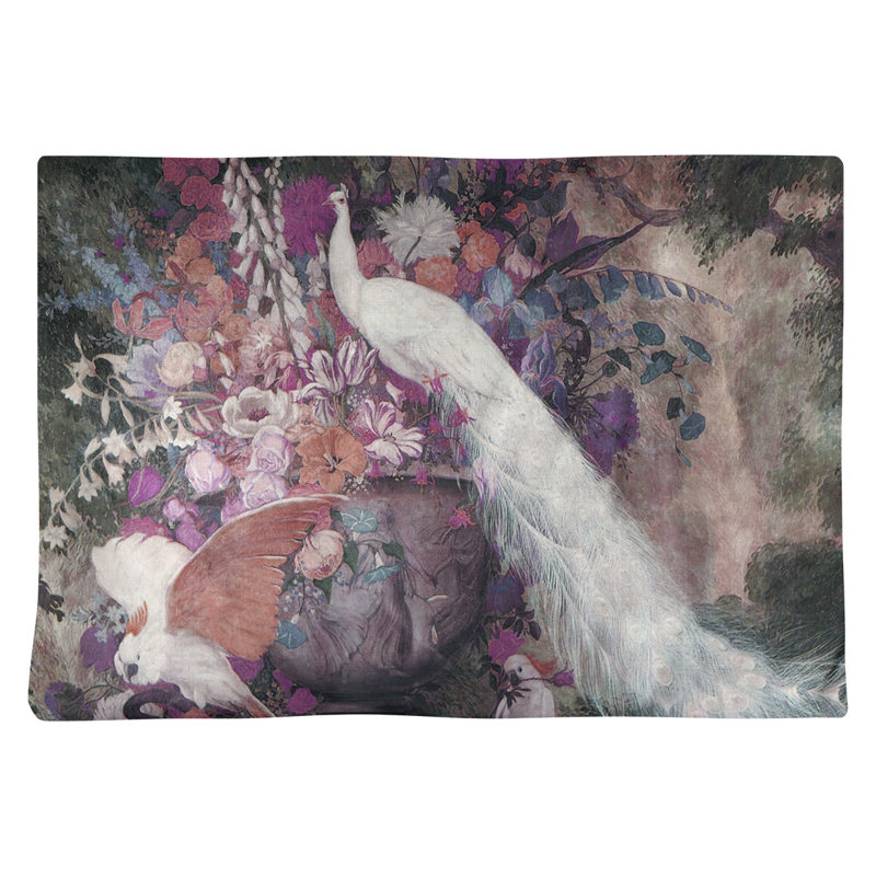 Récapitulatif 18" blanc peacock Jessie Arms Botke, Rose, Polyester sergé