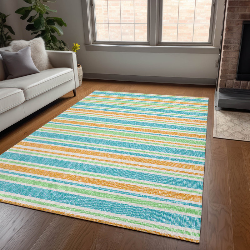 Lovell Washable Striped Indoor / Outdoor Rug, Rectangle 9' x 12'