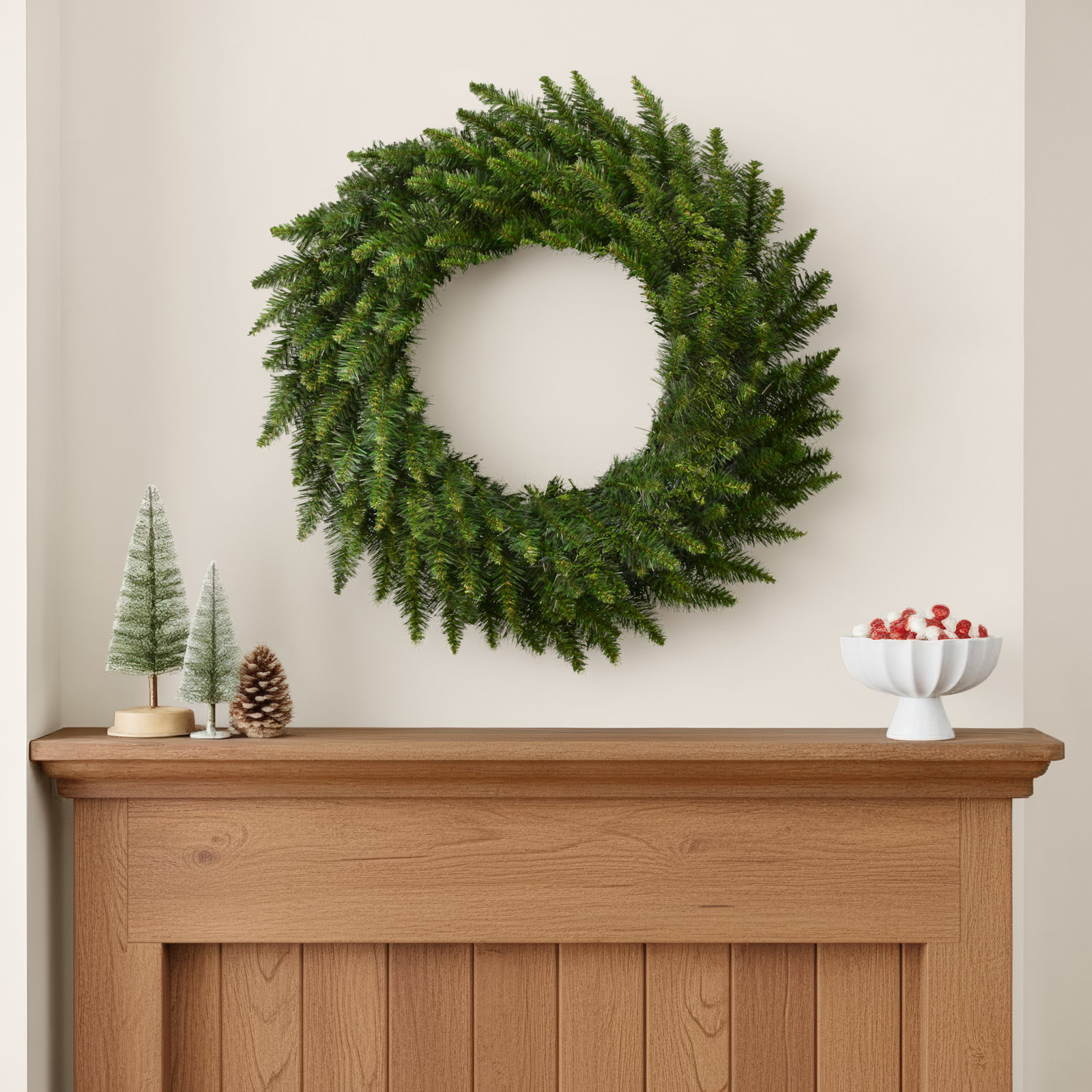 Allensworth Artificial Camdon Fir Wreath, 24" H x 24" W x 3" D