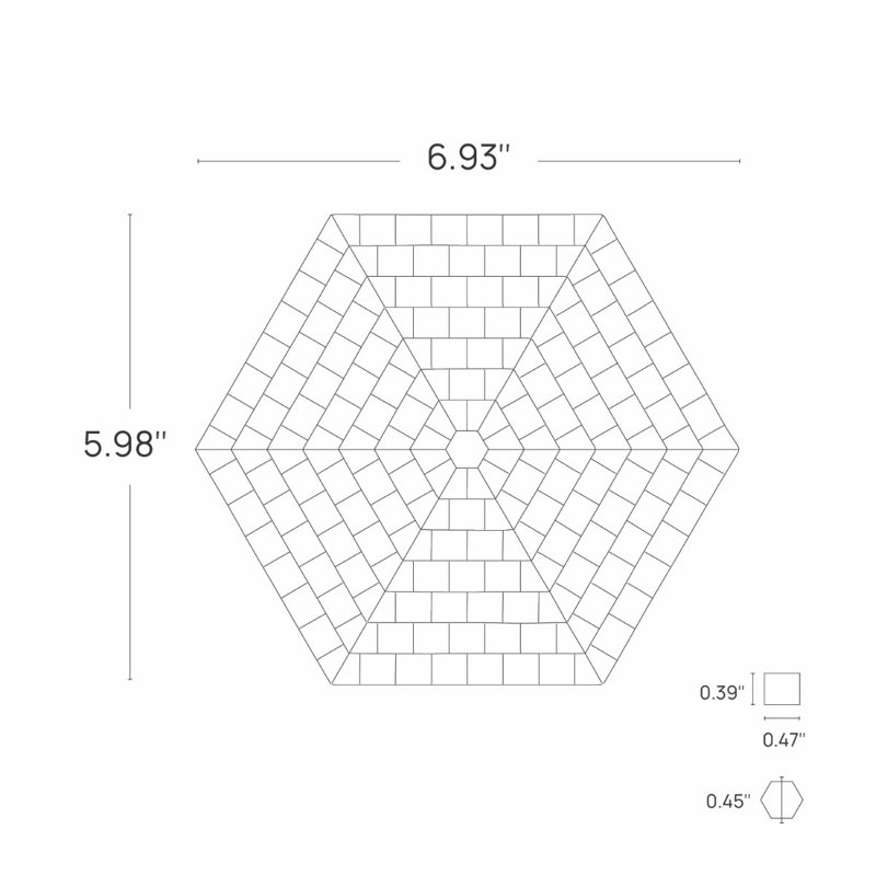 Ako 6" Hexagon Marble Micro Mosaic Tile, Terracotta Rosa