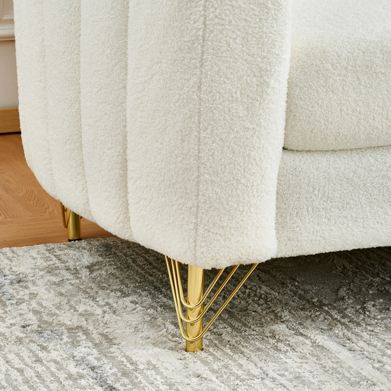 Chenille de 83 po avec mousse à haute densité, pieds en métal et deux coussins décoratifs pour socialiser dans le salon, luxueux canapé-lit 3 places rembourré à ressorts, siège à siège mi-ferme élégant