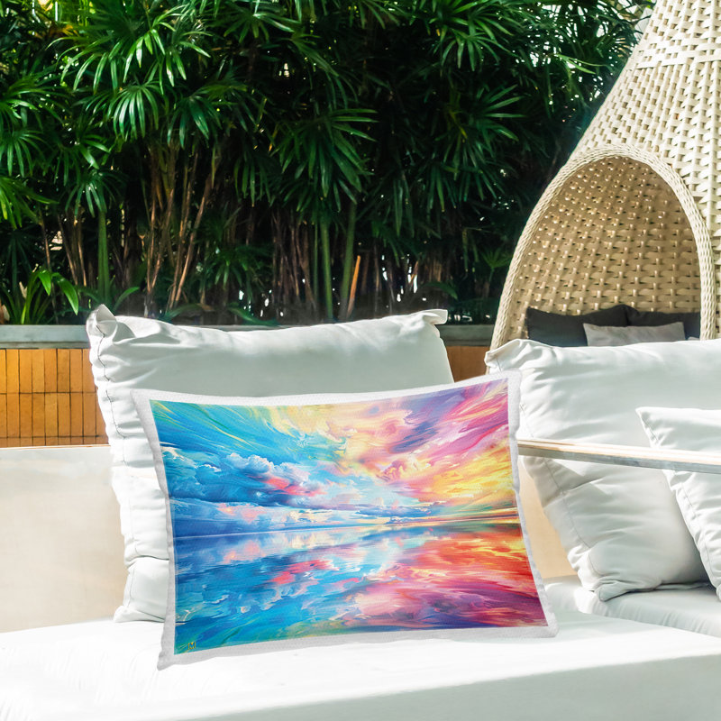 Coussin d'extérieur Prismatic Rainbow Sunset Design par Michael Ward