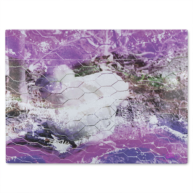 Chicken Glass Chopping Board, 28cm L x 20cm W
