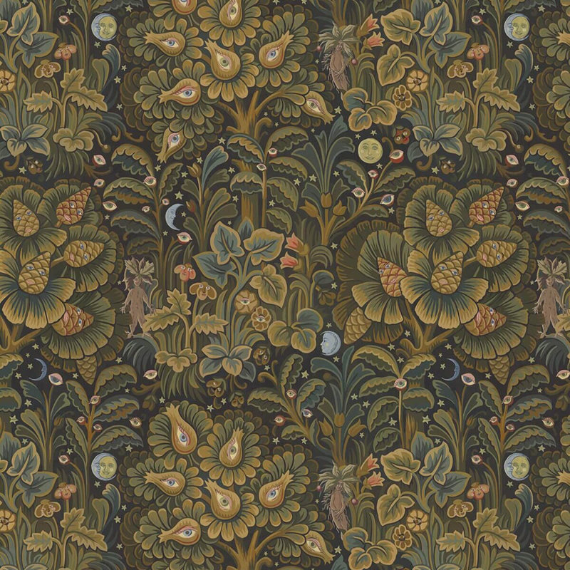 Tourmaline Moon Garden Magna Wallpaper, Midnight