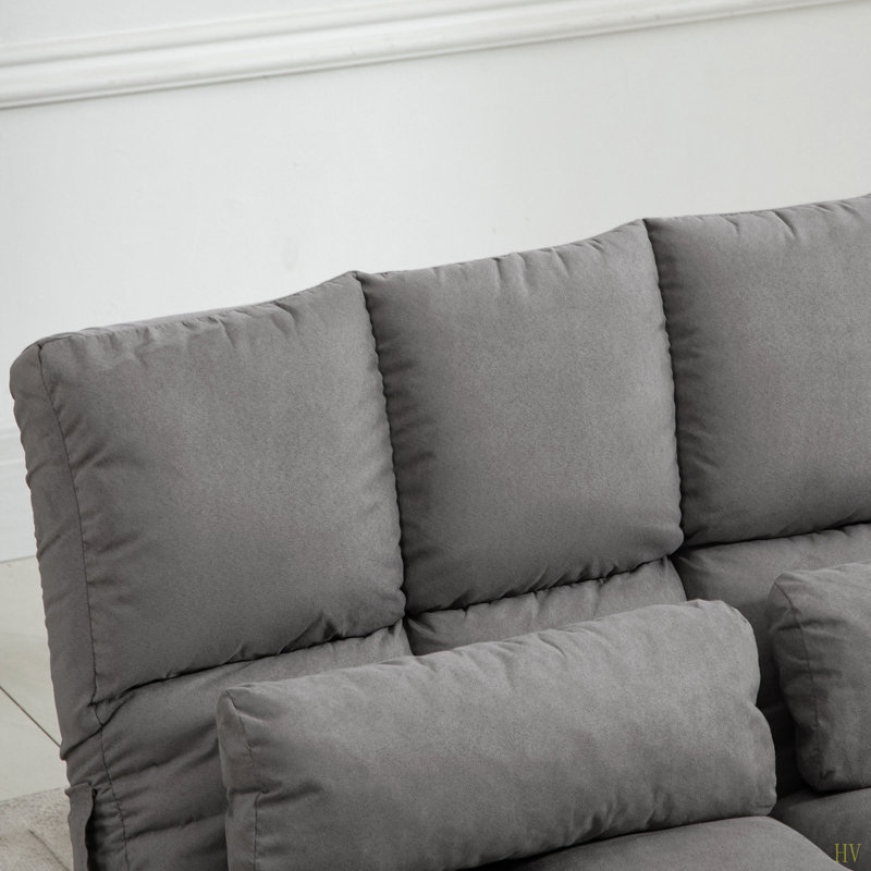 Canapé convertible, canapé-lit pliant, chaise longue d'invité avec 2 coussins, dossier et appui-tête réglables