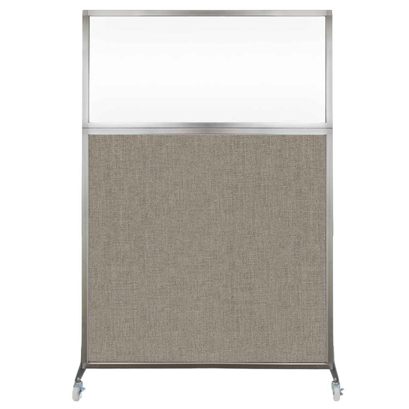Cloison de bureau Hush - fenêtre transparente, 48", Gris