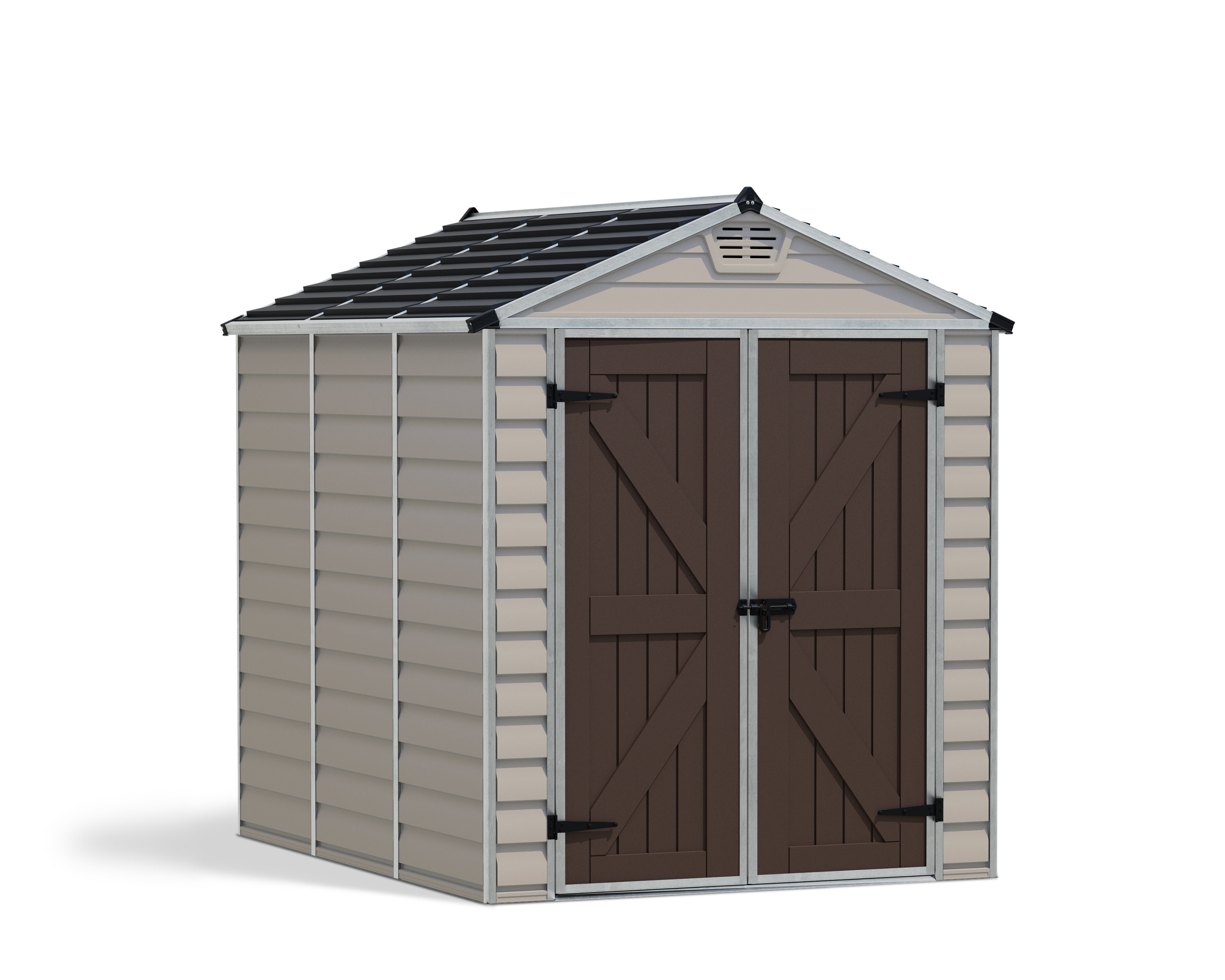 Rubbermaid 3 x 5 ft. Plastic, Resin and Polycarbonate Storage Shed, Beige  and Gray 