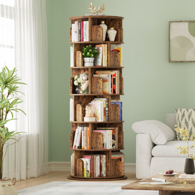 360° Rotating Bookshelf, 6 Tiers Corner Shelf, Rotating Bookcase For Bedroom, Living Room