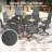 Round Outdoor Dining Set with 60" Metal Dining Table and 8 PVC-coated polyester Swivel Dining Set-1544265588