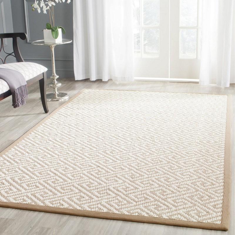 Tapis géométrique en sisal avec latex Jaquavion, Rectangle de 5 pi x 8 pi