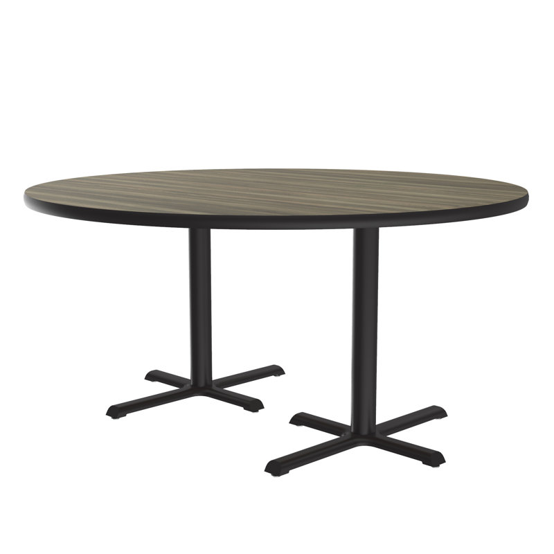 60'' L Round Breakroom Table, Colonial Hickory