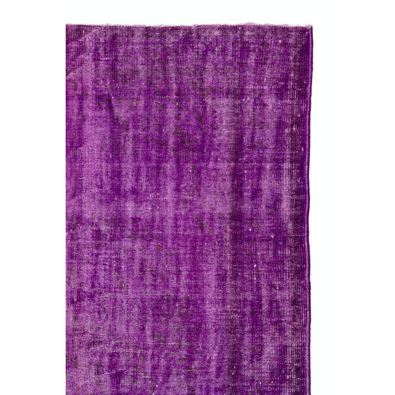 Tapis turc moderne délavé à la main 6 x 9 pi de couleur mauve