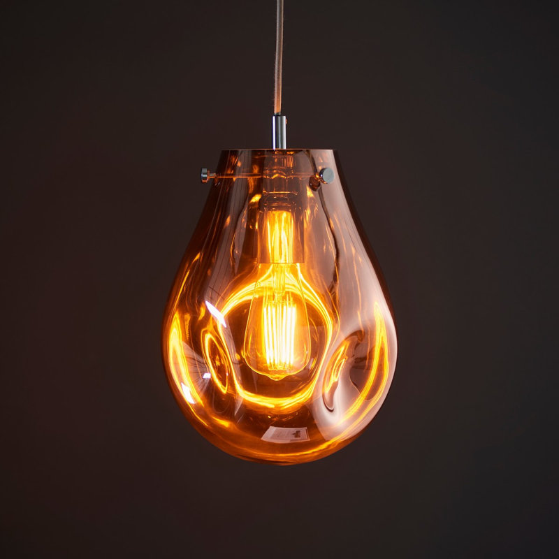 Alyca 1 - Light Chrome Teardrop Pendant, Copper