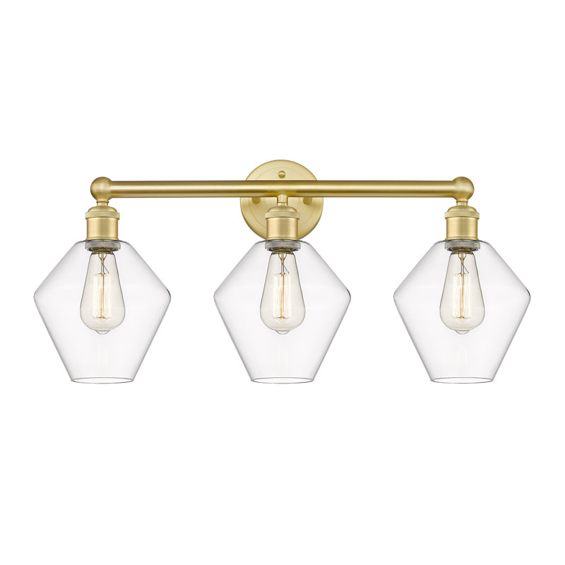 Éclairage pour meuble-lavabo 3 lumières Amylea, Clair, Or satiné