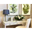 Hydrangea and Thistle Floral Arrangement in a Rectangular Glass Vase