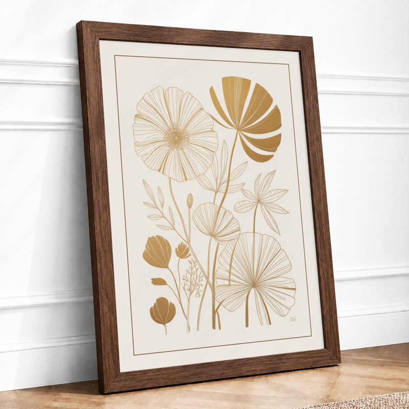 Dried Botanicals Botanical - Framed Print, A2 - 59.4 x 42.0 cm, Walnut
