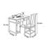 Ensemble de bureau et de chaises en bois massif