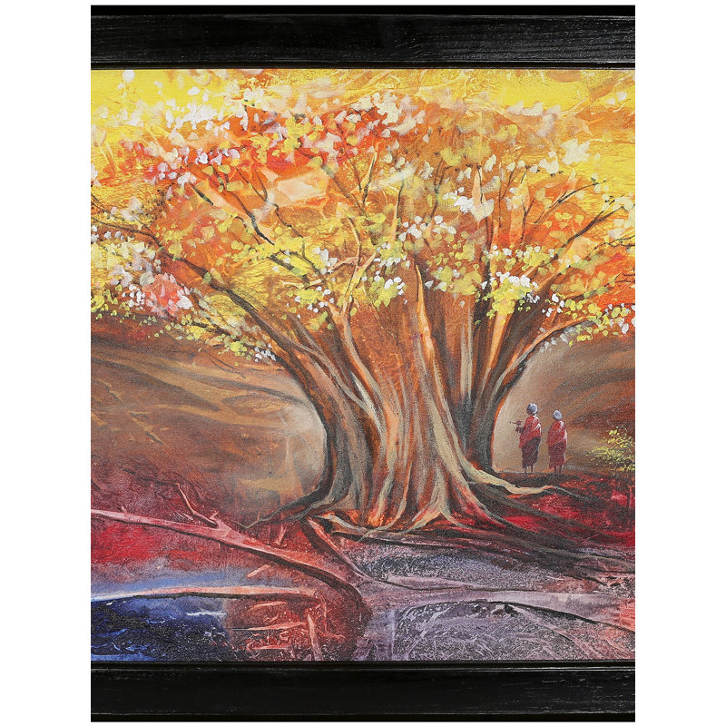 Mystical Golden Tree | Oil On Canvas | With Frame