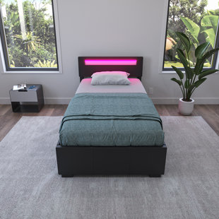 Upholstered Low Profile Storage Platform Bed