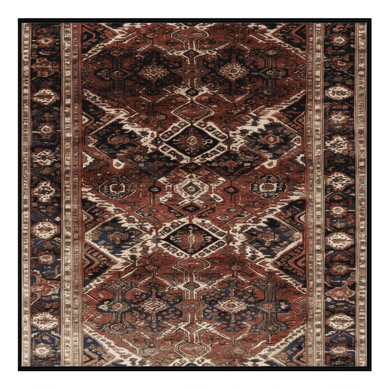 Tapis brun lavable à la machine, Carré 5 pi