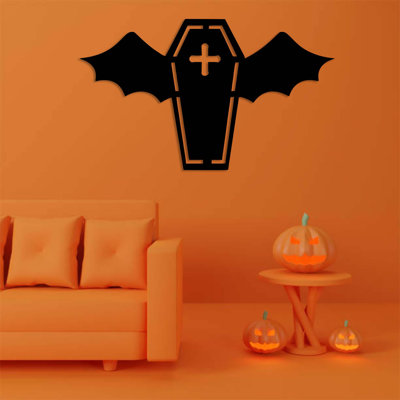 Art mural en métal vampire cercueil - Halloween horreur - sculpture de cercueil gothique Silhouette